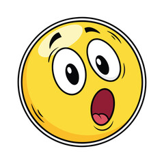 Surprised Smiley Face Sticker With Wide Open Mouth Expression