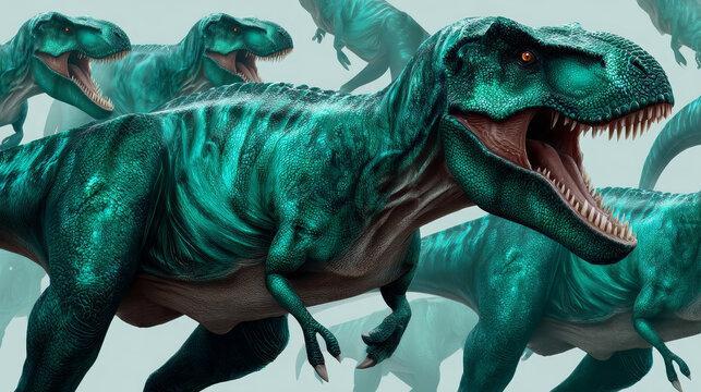 Abstract seamless dinosaurus pattern. T rex repeated print for fashion textile, sport clothes, wrapping paper. Geometric repeat ornament.