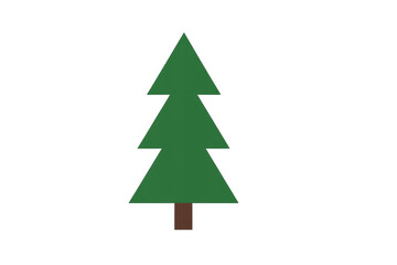 Obraz premium Minimalist green pine tree graphic, symbolizing holidays, nature, and seasonal greetings. Transparent background