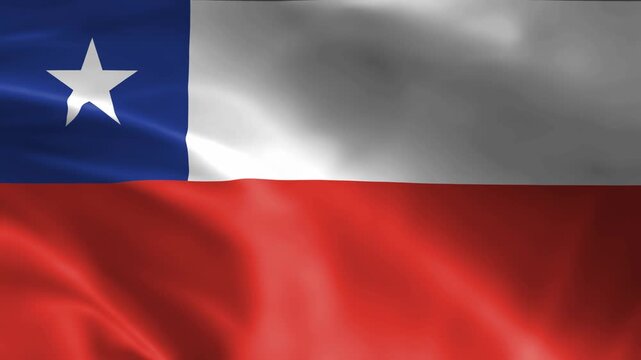 seamless chile flag animation, national day or politics or sport event - 3D rendering - slow motion - Powered by Adobe