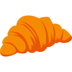 Golden Brown Croissant Pastry With Flaky Layers Isolated on White Background