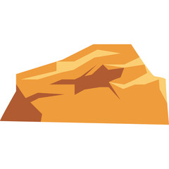 Graphic Element of a Brown and Orange Desert Rock Formation on a Transparent Background