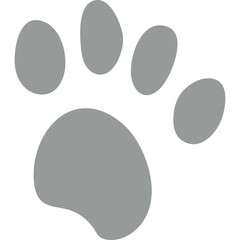 Gray Paw Print Icon on White Background Clean Minimalist Graphic Design Element for Animal Themes and Pet Related Content