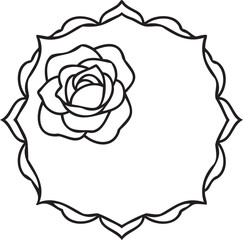 monoline rose border frame for invitations feminine floral stationery