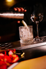 Aesthetically pleasing cocktail preparation at the bar