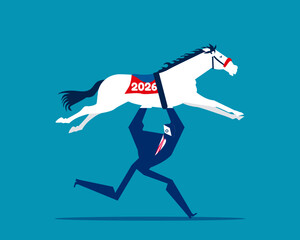 2026. Artificial intelligence robot holding a horse in 2026