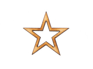 Obraz premium Wooden Soviet star isolated on white background