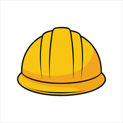 construction hard hat helmet vector art isolated on white background