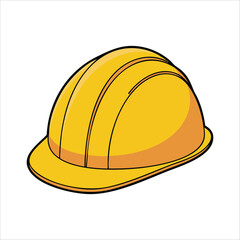 construction hard hat helmet vector art isolated on white background