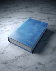 Blue Hardcover Book On Marble Surface