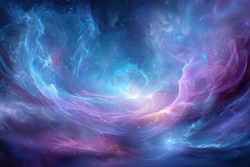 Abstract Colorful Spiral Nebula In Space