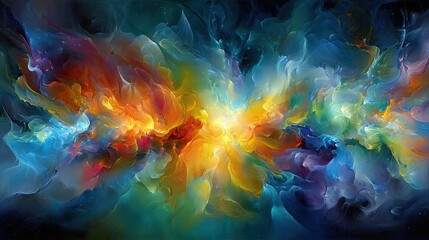Abstract Colorful Explosion Painting