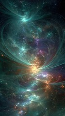 Abstract Colorful Space Nebula Digital Art