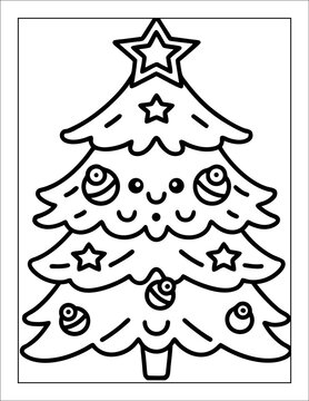 Santa Claus Flying in Sleigh Coloring Page for Kids &ndash; Christmas Line Art Illustration