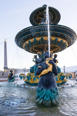 Details of the monumental 1840 Fontaine des mers (Sea Fountain)  commemorating the maritime...