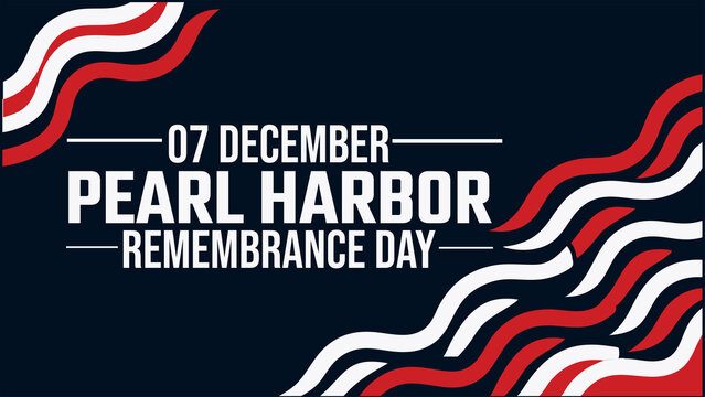 Pearl Harbor Remembrance Day banner design in clean and modern style on white background, perfect for tribute and memorial posts