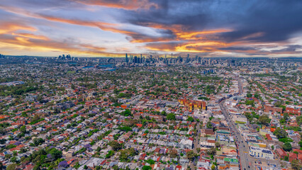 Panorama Drone Aerial view of Summer Hill Lewisham Ashfield of Suburban federation residential...