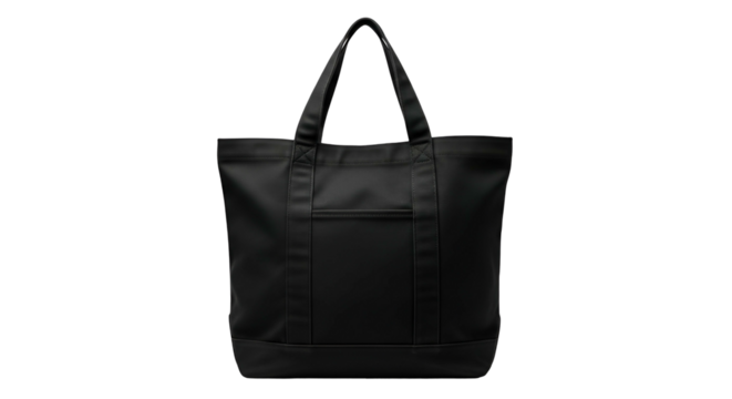 Sleek black fabric carrying bag displayed against a solid dark background