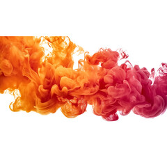 Orange and Pink Ink Swirl isolated on a transparent background