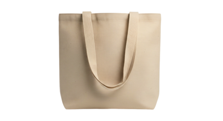 Plain canvas carrying bag with handles displayed against a solid black background