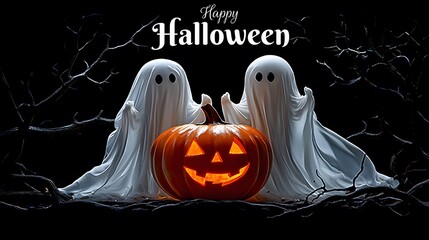 halloween pumpkin on dark background