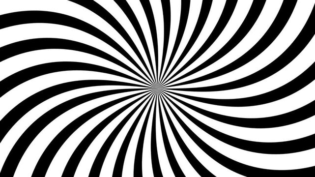 Hypnotic spiral loop animation isolated on black background