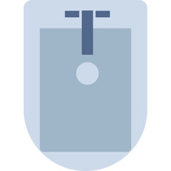 Isometric Blue Bidet Icon with Faucet Element in Top View Transparent Background Vector Graphic Illustration