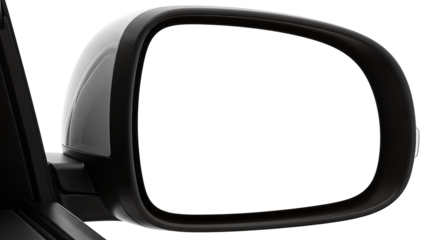 Car side mirror Isolated on transparent background, png offering a clear reflection space for safety and visibility