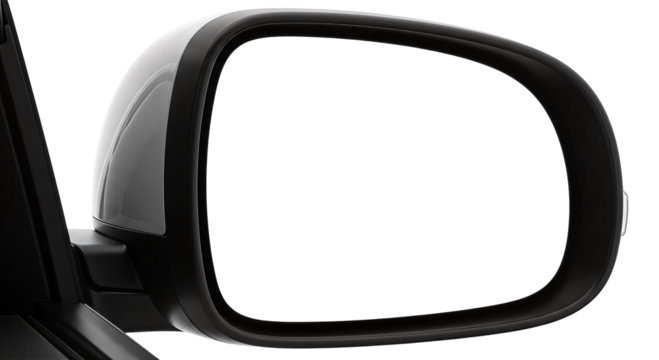 Car side mirror Isolated on transparent background, png offering a clear reflection space for safety and visibility