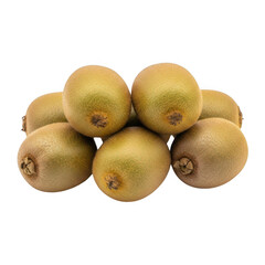 Fototapeta premium Pile of fresh golden kiwi fruits, healthy food, vitamins, exotic fruits, tropical deliciousness, still life photography isolated on transparent background