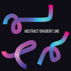 Abstract gradient lines on dark background with swirling and straight shapes