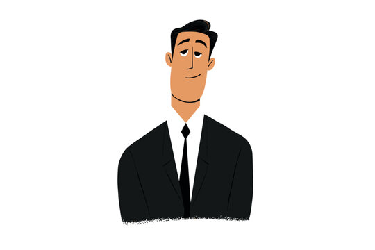 Confident businessman ready for opportunity and success. Colorful vector