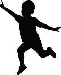 silhouette  of a child jumping in action, perfect for sports, dance, or fitness art