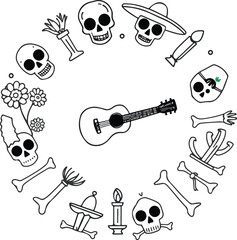 Cinco de mayo celebration cartoon cactus character with festive mexican