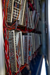 Vandalized landline telephone exchange box