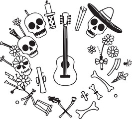 Cinco de mayo celebration cartoon cactus character with festive mexican