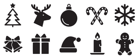 set of christmas icons