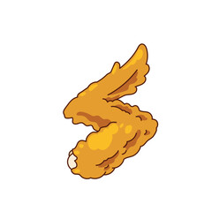 Cartoon Crispy Delicious Fried Chicken Wing Food Item Illustration