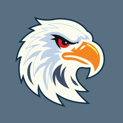 Powerful bald eagle head mascot logo vector design art Vector, illustration