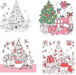 Christmas tree with gift boxes