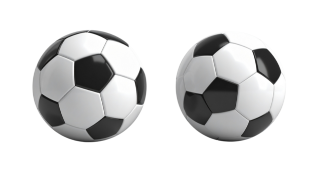 Collection of Two Classic Football Designs isolated on transparent background