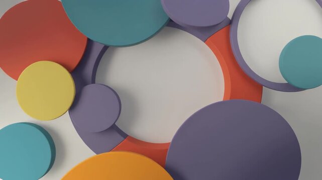 Abstract Colorful Circles and Shapes Interlocking for Creative Art Pattern Illustration