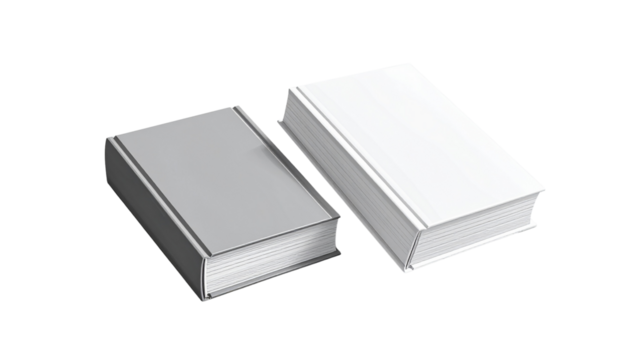 Collection of Two Classic Hardcover Book Designs isolated on transparent background - Powered by Adobe