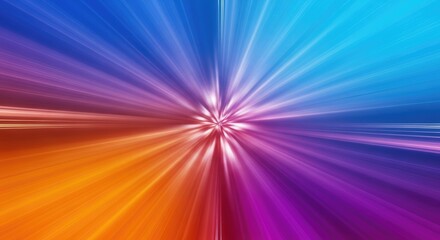 Colorful light burst abstract background with radial lines and vibrant hues.
