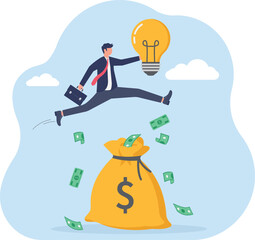 Obraz premium illustration of the importance of business ideas to increase profit and revenue. 
