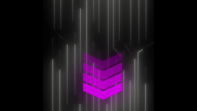 abstract glowing neon line with arrow pointing graphic animation. Arrow sign symbol looping animation direction concept animated in transparent background.