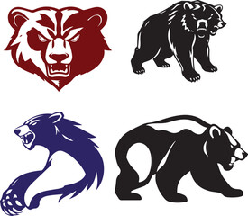 Roaring bear illustration