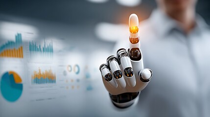Futuristic Robotic Hand Pointing Towards Data Analytics in Business Environment