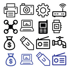 16 icon set symbol template for graphic and web design collection logo vector illustration