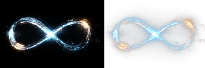 Endless ribbon PNG eternal universe background.